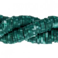 Abalorios polímero Heishi 6mm - Dark teal green